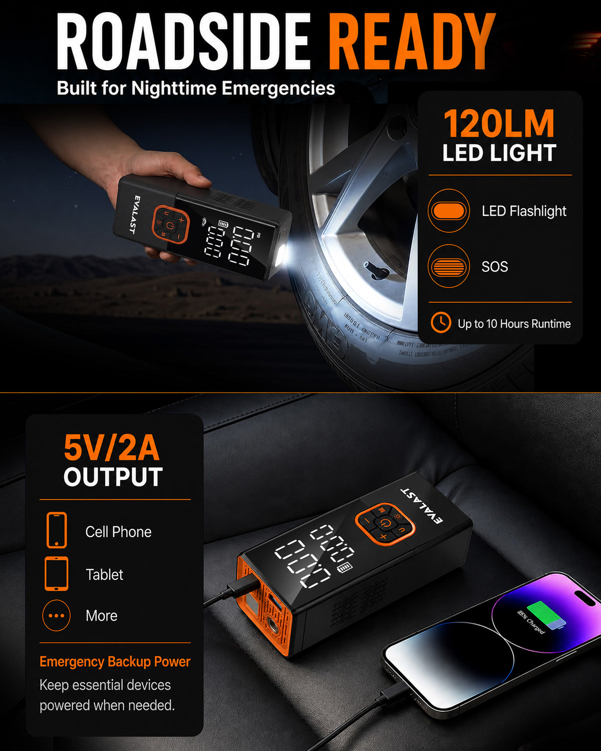 Dual-Power 150 PSI High-Flow Tire Inflator