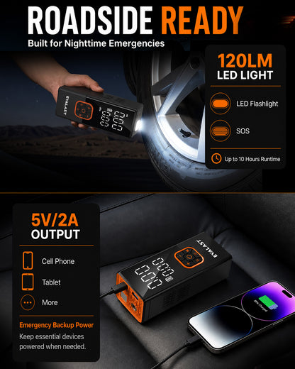 Dual-Power 150 PSI High-Flow Tire Inflator
