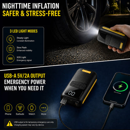 Compact 150 PSI Cordless Tire Inflator